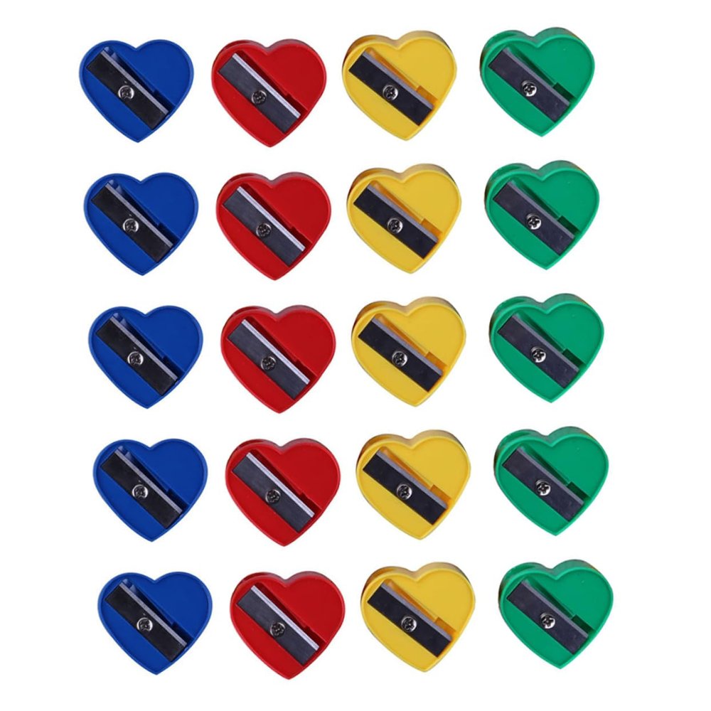 LALAFINA 60Pcs Heart Shape Eyebrow Pencil Sharpener Versatile Eyeliner and Lip Pencil Sharpener Compact and Lightweight for Travel for School and Home Use