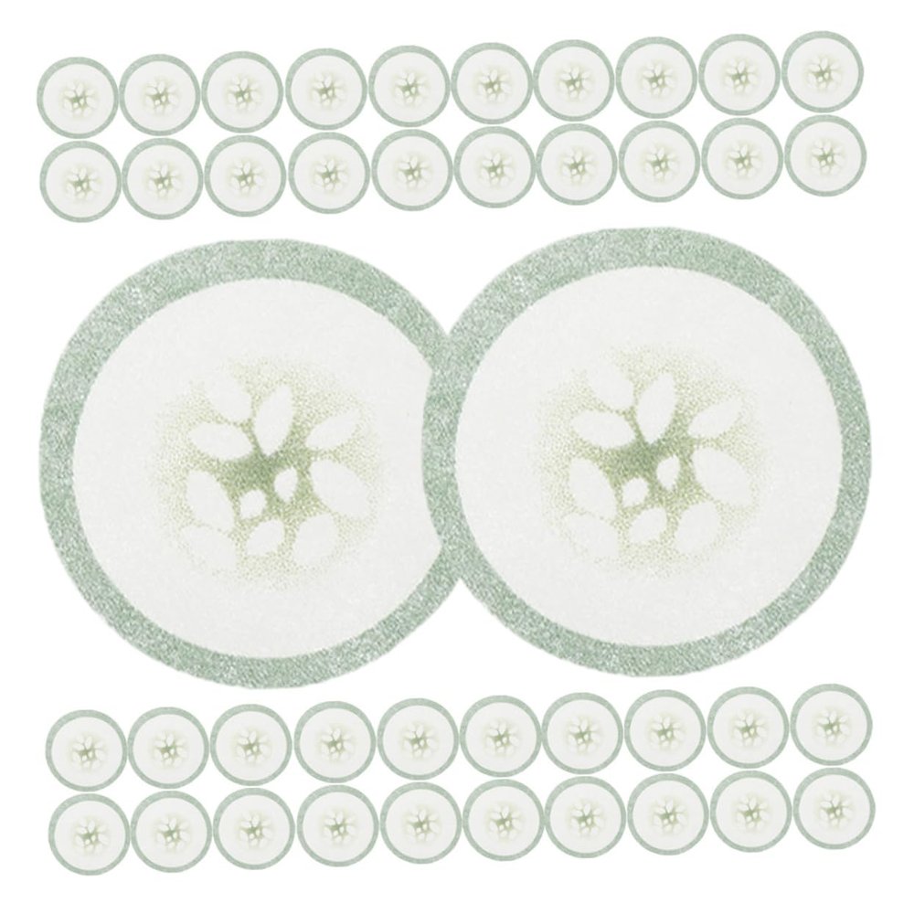 Beavorty 200Pcs Cucumber Print Eye Skincare Pads Non Woven Eye Masks for Gentle Eye Care High Absorption Fabric for Home and Relaxation