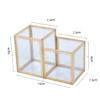 PartyKindom Makeup Brush Storage Bucket Lace Design Glass Brush Holder for Desktop Dual Compartment Jewelry Display Case and Stationery Organizer view 2