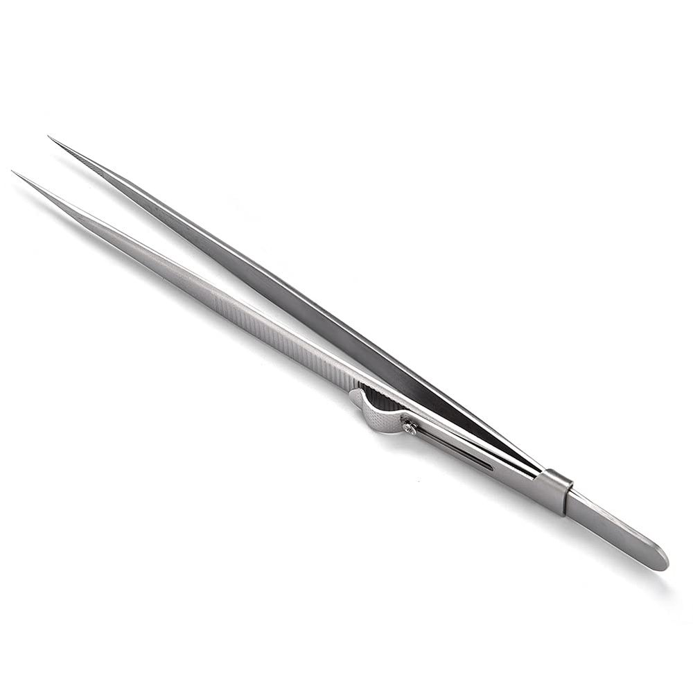 aqxreight Stainl Steel Tweezers for DIY Jewelry Making Tool IY Jewelry Hobbyist Tweezers Stainl Steel DIY with Lock (with Lock)