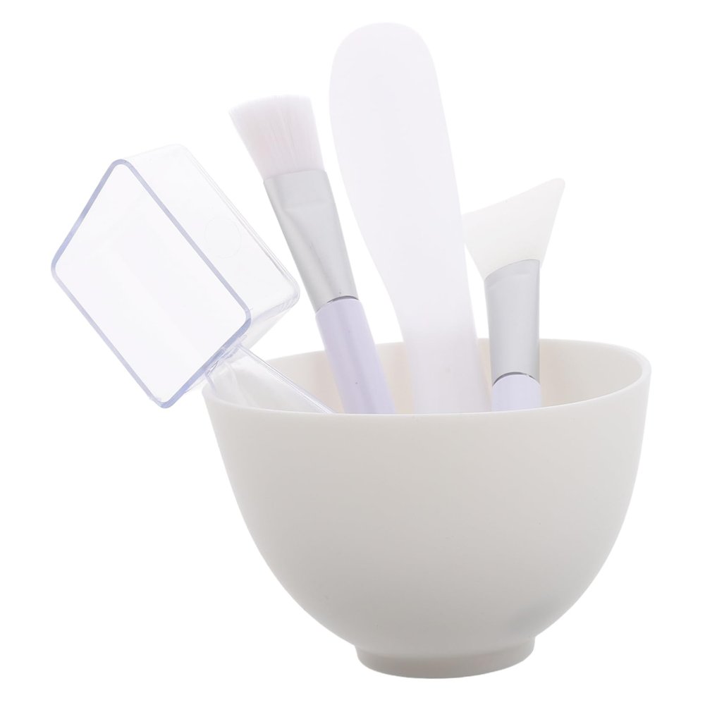 Ipetboom 1 Set DIY Silicone Face Mask Mixing Bowl Set with Brush and Spoon for Clean Application Spa Even Mask Application and Efficient Preparation for Women