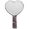 GALPADA Handheld Rhinestone Heart Mirror Glitter Cosmetic Portable Mirror for Travel view 1