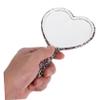 GALPADA Handheld Rhinestone Heart Mirror Glitter Cosmetic Portable Mirror for Travel view 4