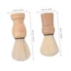 Ipetboom 2 Pcs Portable Beard Brush Set Soft Bristle Wooden Handle Shaving Brush for Men for Travel and Home Grooming Facial Lathering Tool for Barbers and Personal Care view 2