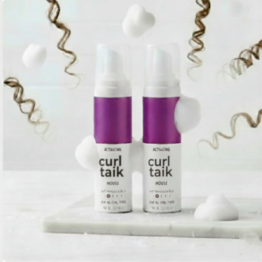 Mini Curl Taik Activating Mousse - Lightweight Hold for Curly Hair - 2 fl oz (Pack of 2)