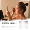 Gogogmee 8pcs Silicone Lip Mask Applicators with Lid Multifunctional Eyeshadow Brush for Makeup Enthusiasts for Lip and Eye Application view 2