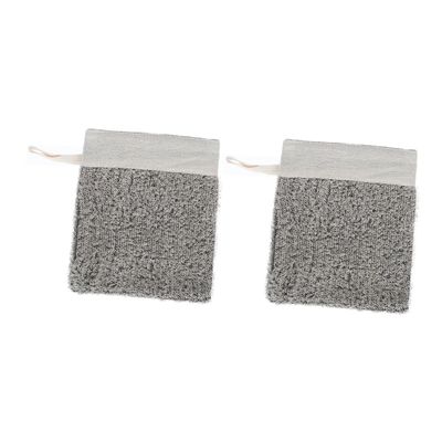 BIUDECO 2Pcs Drawstring Soap Saver Pouch for Foaming Bar Soap Exfoliating Mesh Bags for Handmade and Facial for Bathing and Skin Care Linen Material