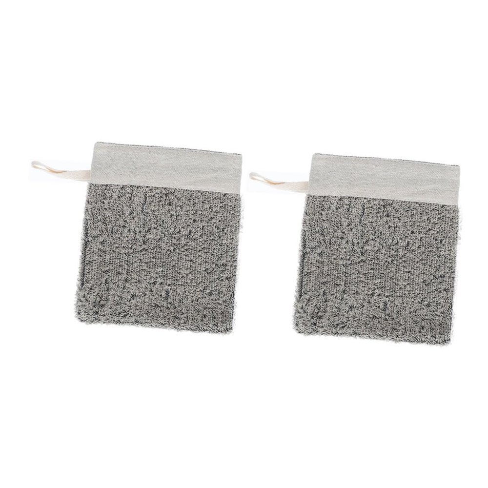 BIUDECO 2Pcs Drawstring Soap Saver Pouch for Foaming Bar Soap Exfoliating Mesh Bags for Handmade and Facial for Bathing and Skin Care Linen Material