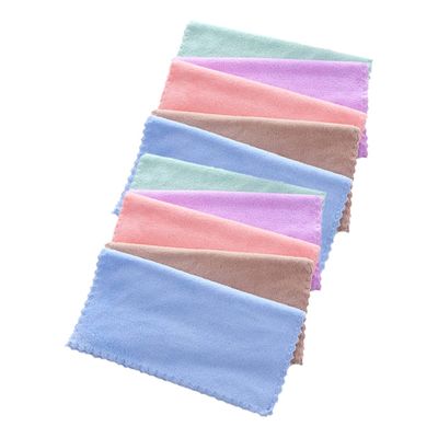 Beaupretty 10Pcs Microfiber Cleansing Towels Soft Coral Fleece Face Cloths for Makeup Removal Random Colors for Women Travel Use