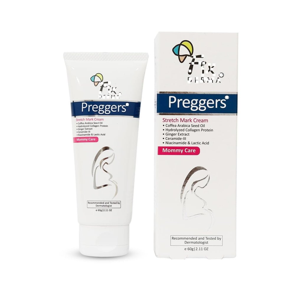 Fix'de'rma Pregger's S'tretch M'ark Cr'am with Ceramide, Niacinamide & Lactic Acid for Women, Str'etch Mar'ks Cream for Pregnancy, Stre'tch M'arks Removal C'ream, Pregnancy Products for Women - 60g