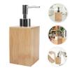 Amosfun Bamboo Soap Dispenser Bottle Refillable Lotion Container for Kitchen and Bathroom Design Pump for Hand Soap Shower Gel and Shampoo view 4