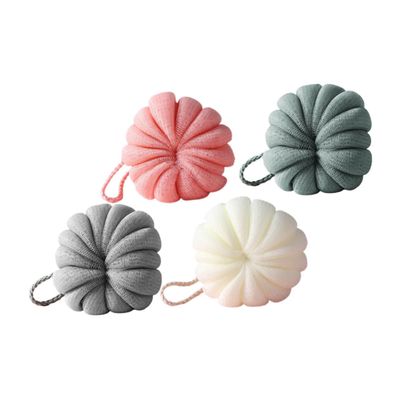 WOFASHPURET 4Pcs Pumpkin Bath Balls Lovely Foaming Bath Flowers for Exfoliating Skin Care Soft Mesh Design for Rich for Home Hotel Use for Friends Family