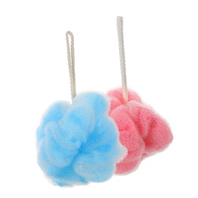 Anneome 2PCS Bath Exfoliating Sponges Mesh Loofah Balls for Deep Cleaning Luxurious for Wet Dry Use Bathing Accessories for Men and Women