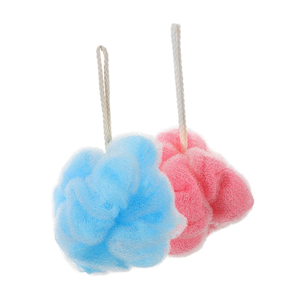 Anneome 2PCS Bath Exfoliating Sponges Mesh Loofah Balls for Deep Cleaning Luxurious for Wet Dry Use Bathing Accessories for Men and Women