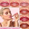 Dark Red Sparkling Glitter Lipstick, Long Lasting Shimmer Metallic Lipstick for Women Glitter Nude Waterproof Lip Gloss, Diamond Shiny Non-Stick Lipgloss Liptint Blam Lip Color labiales Makeup Gift-06 view 2