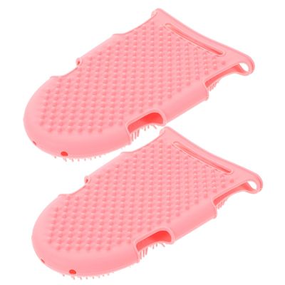 Healeved 2pcs Silicone Body Scrubber Gloves Double Sided Bath Massage Brush for Men and Women Exfoliating Wash Gloves for Shower and Scalp Scrubbing