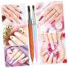 WRITWAA 5Pcs Nail Brush Round Flat and Angled Heads for Nail Art Clean Up and Polish Removal Lightweight Handle for Comfortable Grip for DIY Manicure and view 2