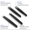 5Pcs Facial Tweezers Set, Professional Stainless Steel Tweezers for Eyebrows,Remove Ingrown Hair Tweezers and Broken Hair,Leather Case Storage for Traveling view 2