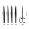 5Pcs Facial Tweezers Set, Professional Stainless Steel Tweezers for Eyebrows,Remove Ingrown Hair Tweezers and Broken Hair,Leather Case Storage for Traveling view 4