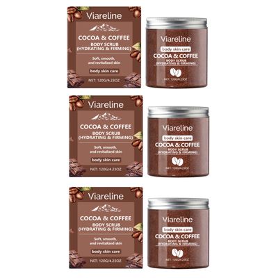 3 Pcs-Coffee-Scented Sea Salt Body Scrub - a Gentle Exfoliating Scrub That Cleanses, Smooths, and Moisturises The Skin.