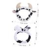 NOLITOY 2Pcs Cow Pattern Makeup Headband Adorable Bow Headband for Spa Face Washing and Shower Cute Cow Horns Hair Accessories for Daily Use view 4