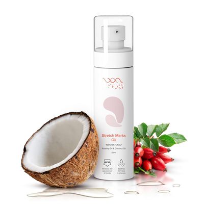 N'ua Stretch Marks Oil | 100% natural ingredients | Rosehip oil and coconut oil | Reduces and Prevents the appearance of marks | Soothes itchiness and dryness | Quick-absorbing, lightweight formula