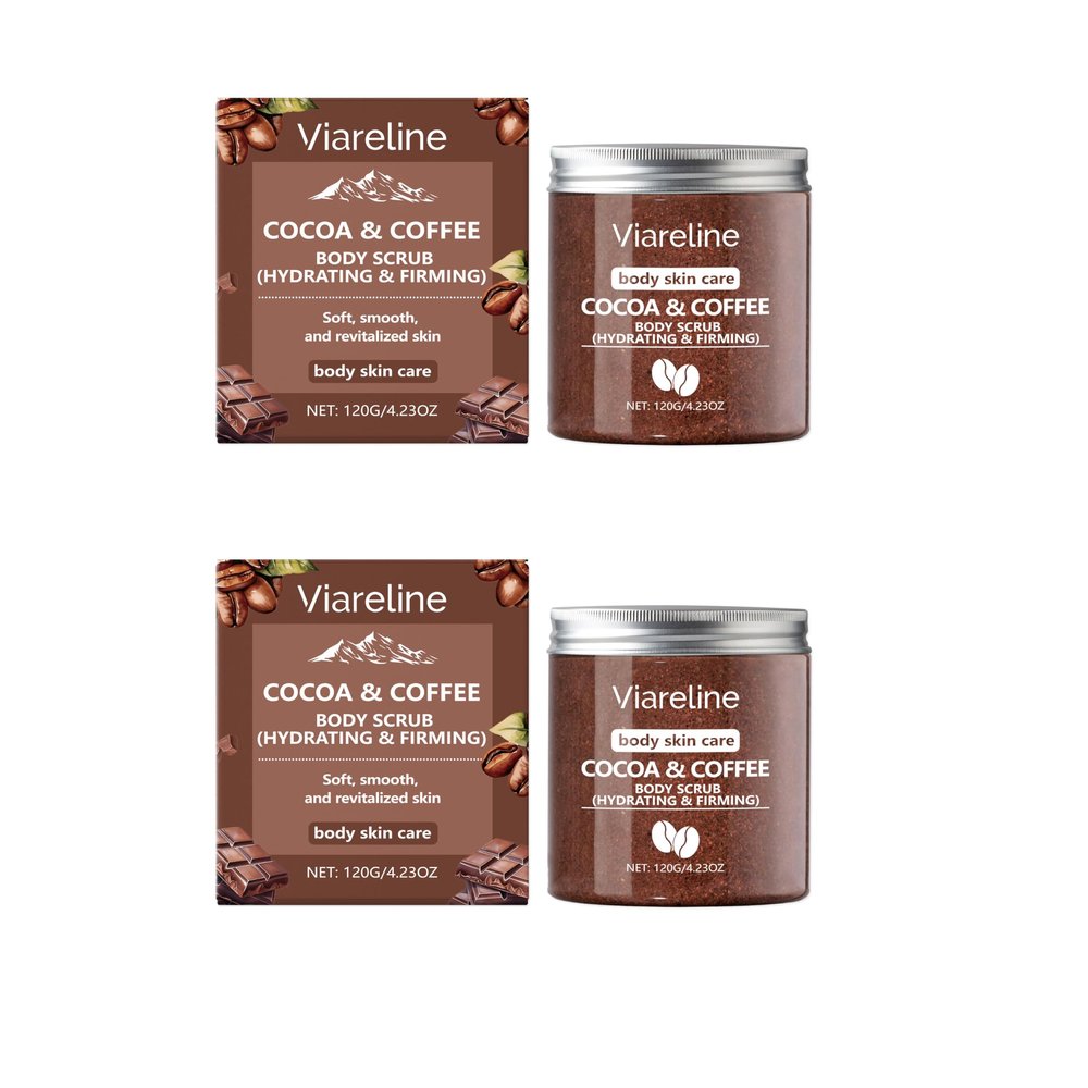 2 Pcs-Coffee-Scented Sea Salt Body Scrub - a Gentle Exfoliating Scrub That Cleanses, Smooths, and Moisturises The Skin.