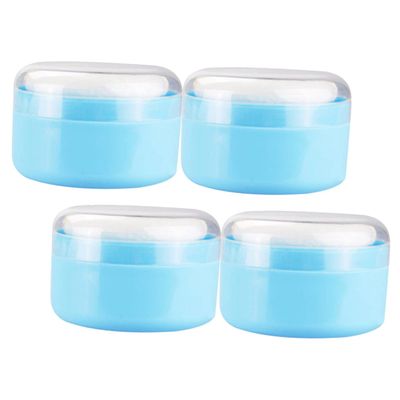 Beaupretty 4Pcs Body Powder Puff and Container Set Lightweight Powder Bottle for Home Use Durable and Synthetic Sponge for Gentle Care