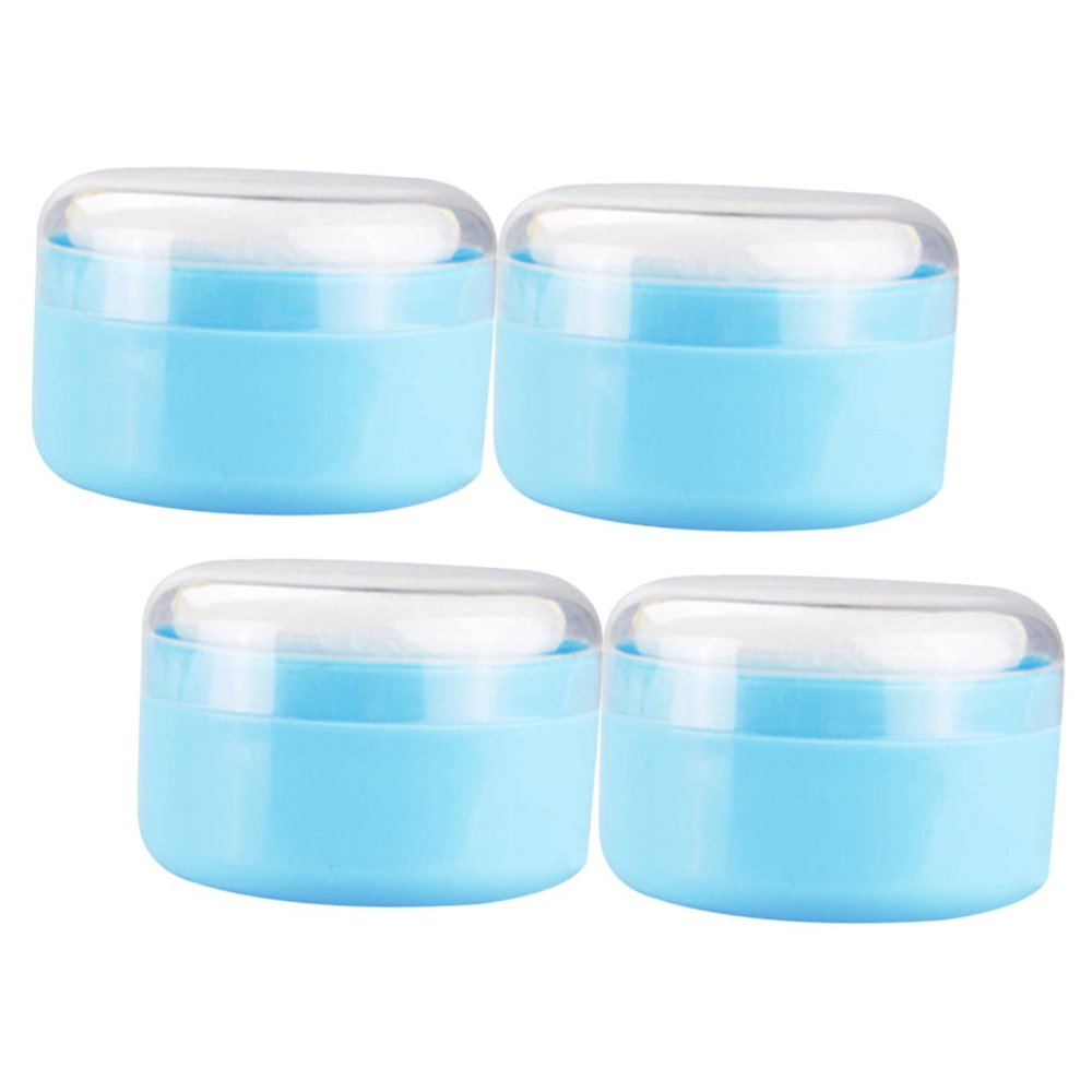 Beaupretty 4Pcs Body Powder Puff and Container Set Lightweight Powder Bottle for Home Use Durable and Synthetic Sponge for Gentle Care