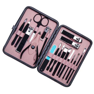 Beavorty 18-Piece Manicure and Pedicure Kit Stainless Steel Nail Clippers and Toenail Trimming Tools Professional Grooming Set for Home Use