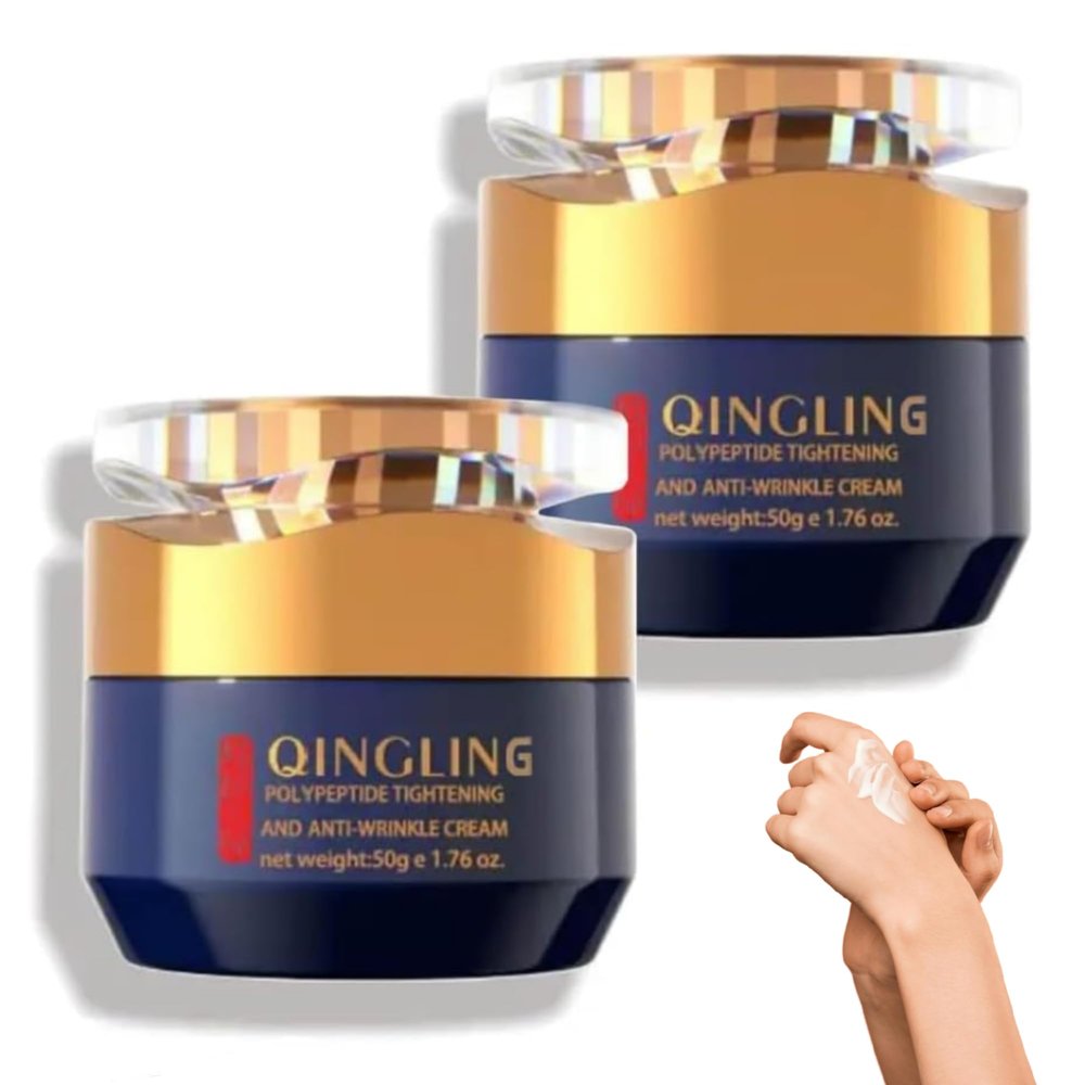 3 Diamonds Qingling Anti-Aging Face Cream  Wrinkle Reducing Moisturizer with Polypeptides, Skin Tightening & Hydrating Cream for Fine Lines and Wrinkles (Pack of 2)