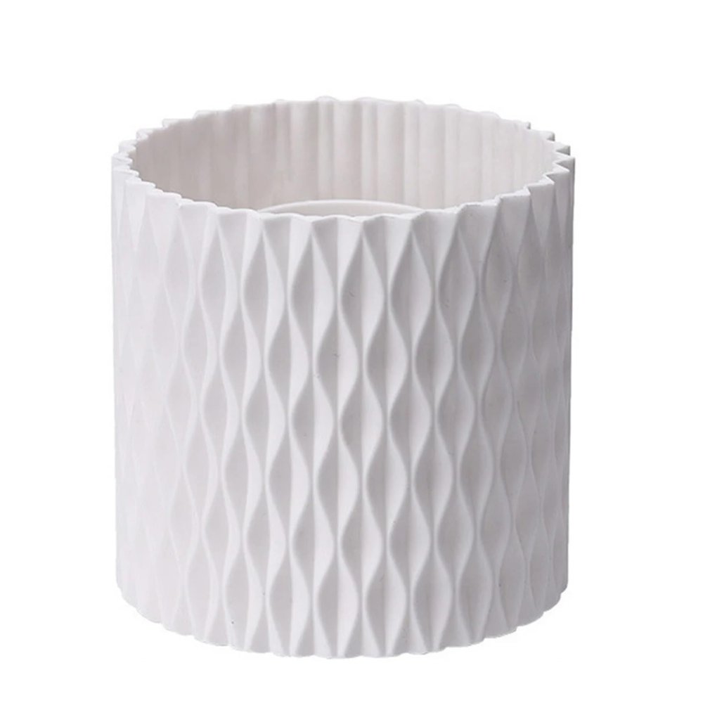 360 Rotating Large Capacity Makeup Brush Holder - Versatile Desktop Organizer for Home and Office(White)