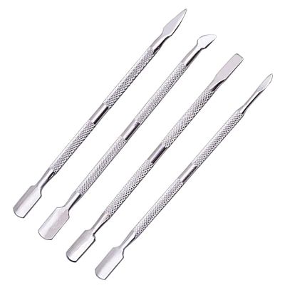 4 Pcs/Set Steel Double-Ended Cuticle Pusher Dead Skin Remover Manicure Cleaner Care Nails Art Tool All for Manicure Set