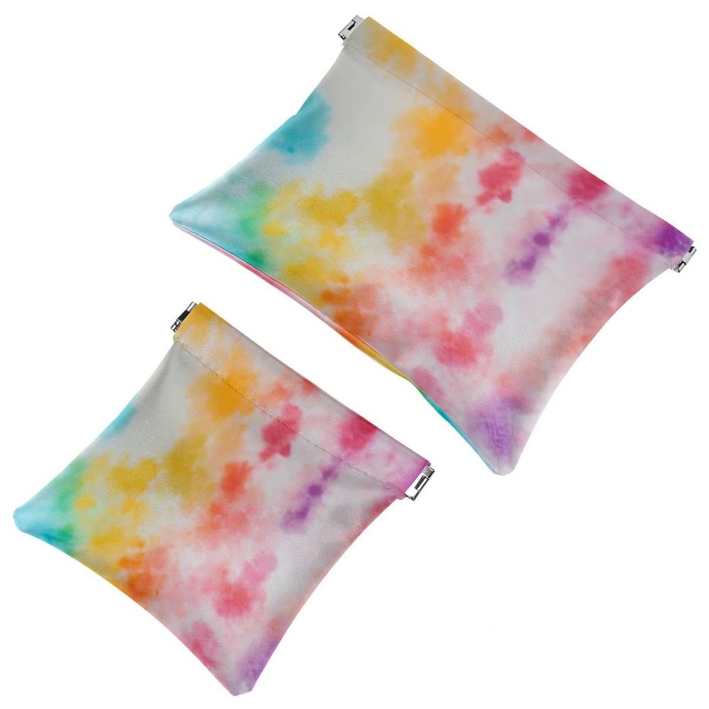 2Pcs Shrapnel Pouch for Purse, Tie Dyeing Art-271 Waterproof Makeup Bag, Portable Pouch for Women Gifts
