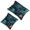 2Pcs Octopus Art-638 Pocket Cosmetic Bag for Purses, Waterproof Makeup Bag Cosmetic Pouch, Portable No Zipper Makeup Bag view 1