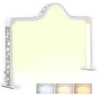 YXKJZHF 35'' Foldable Manicure Table Lamp, Half Moon Nail Lamp for Desk with 3 Color Modes, LED Super Bright Lash Lamps (White)