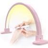 YXKJZHF 30in Half Moon Lamp for Nails, Pink Nail Desk Light with Phone Holder, Ring Nail Tech Desk Lamp 3 Color Temperature view 1