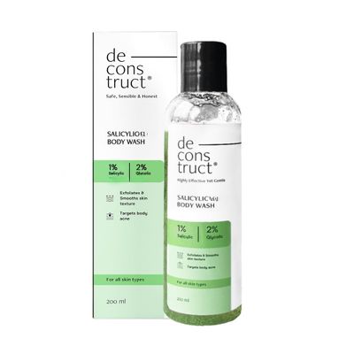 1% Salicylic Body Wash with 2% Glycolic | Prevents Body Acne, Rough & Bumpy skin | Deeply cleanses skin | Shower gel for Women & Men- 200ml