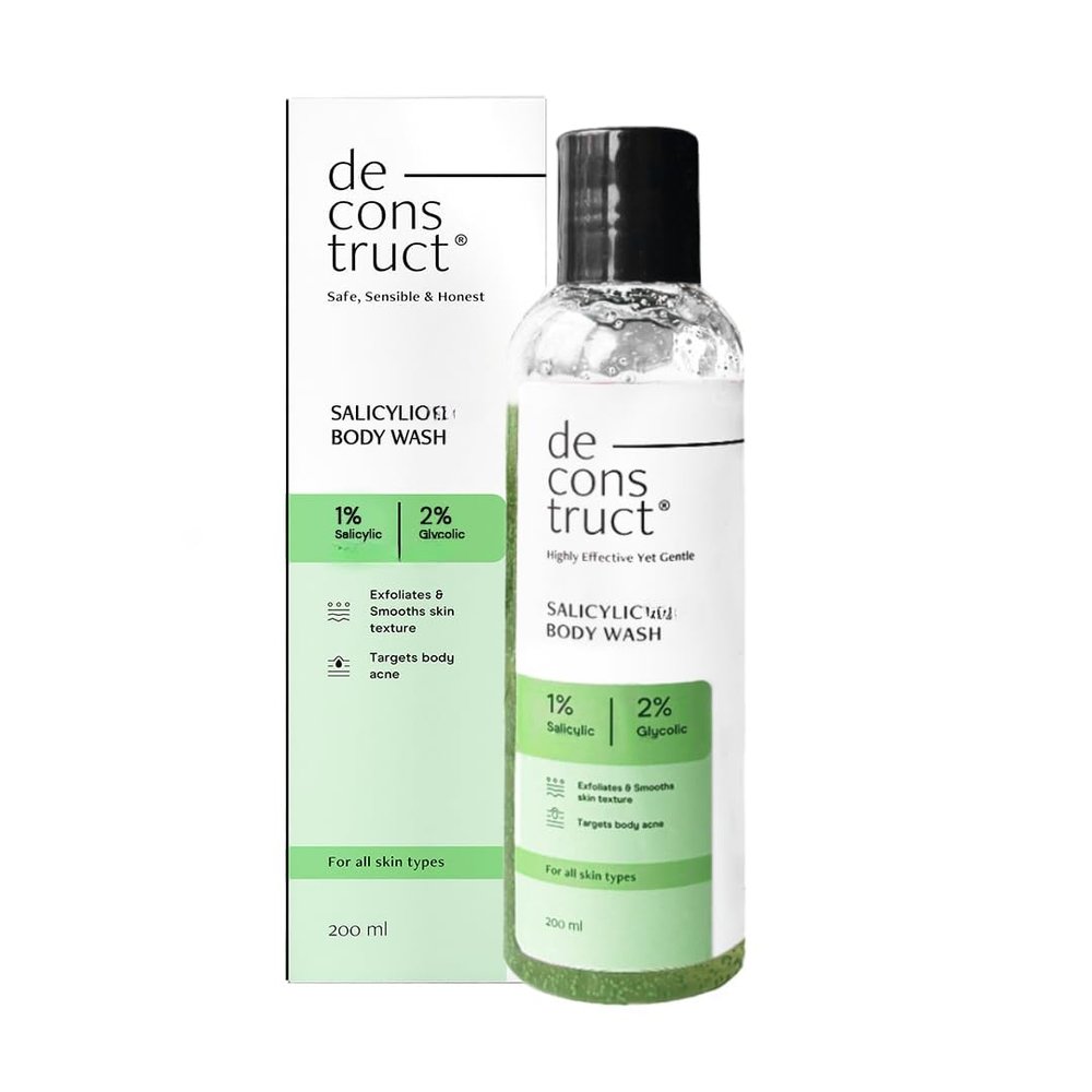 1% Salicylic Body Wash with 2% Glycolic | Prevents Body Acne, Rough & Bumpy skin | Deeply cleanses skin | Shower gel for Women & Men- 200ml