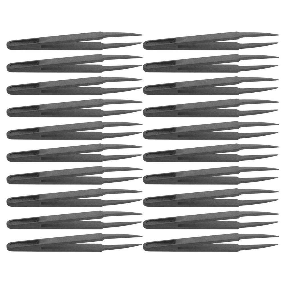 20Pcs Carbon Fiber Anti Static Tweezers Industrial Repairing Tools for Electronic Circuit Watch Phone Repair PPS Material 93303