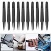 20Pcs Carbon Fiber Anti Static Tweezers Industrial Repairing Tools for Electronic Circuit Watch Phone Repair PPS Material 93303 view 2