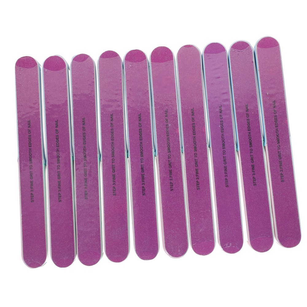 10 Pack Double Sided Nail Files for Manicuring Natural Nails and Extensions