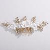 Rumtock White Petal Gold Headpiece for Women Wedding Bridal Hair Comb with Rhinestones Special Occasion Handmade Hair Jewelry (Gold) view 1