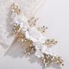 Rumtock White Petal Gold Headpiece for Women Wedding Bridal Hair Comb with Rhinestones Special Occasion Handmade Hair Jewelry (Gold) view 4