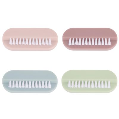 4pcs Nail Brushes, Two Sided Cleaning Fingernail Scrub Brushes Portable Easy to Hold Soft Stiff Bristles Nail Cleaning Scrubbers for Men Women Kids