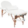 Folding Massage Table, 1.6" Thick Portable Spa Bed with Adjustable Headrest, Wooden Frame, Faux Leather Upholstery, 3-Zone Design for Professional Therapy & Home Use, Includes Bolsters view 3