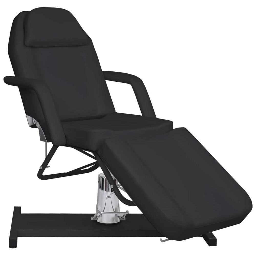 Black Massage Table, 70.9"x24.4"x(34.3"-44.1") Professional Spa Bed for Salon Beauty Treatments, Adjustable Treatment Tables with Swivel, Iron Base & Removable Armrests