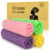 ACLMFUP African Net Sponge Authentic - 2 Pieces Body Scrubber for Smooth Skin | Gentle Exfoliation, All Skin Types (Yellow, Pink, Purple, Green) view 1