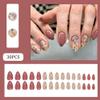 30Pcs Gowabory Nail Press ons, Short Almond Press on Nails Girls Fake Nails with Small Fresh Flowers Design, Artificial False Nails Press On Stick On Nails for Women view 2