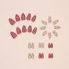 30Pcs Gowabory Nail Press ons, Short Almond Press on Nails Girls Fake Nails with Small Fresh Flowers Design, Artificial False Nails Press On Stick On Nails for Women view 3